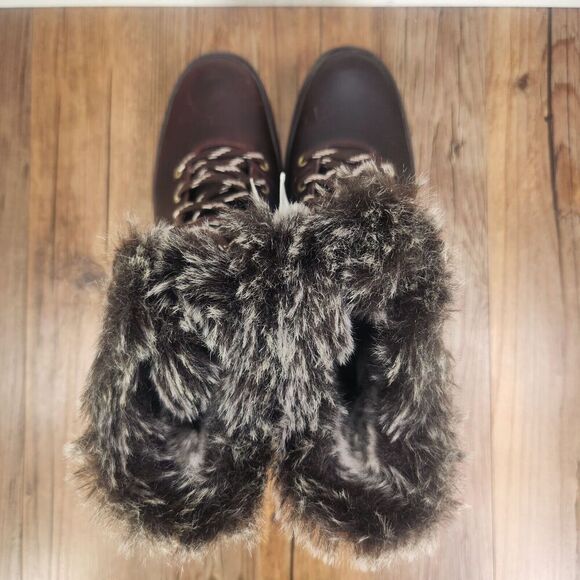 Merrell Tremblant Ezra Lace WP Ice+ Women Sz 7 Brown Leather Vibram Winter Boots - Picture 8 of 12